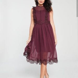 Ted Baker lace frill midi dress